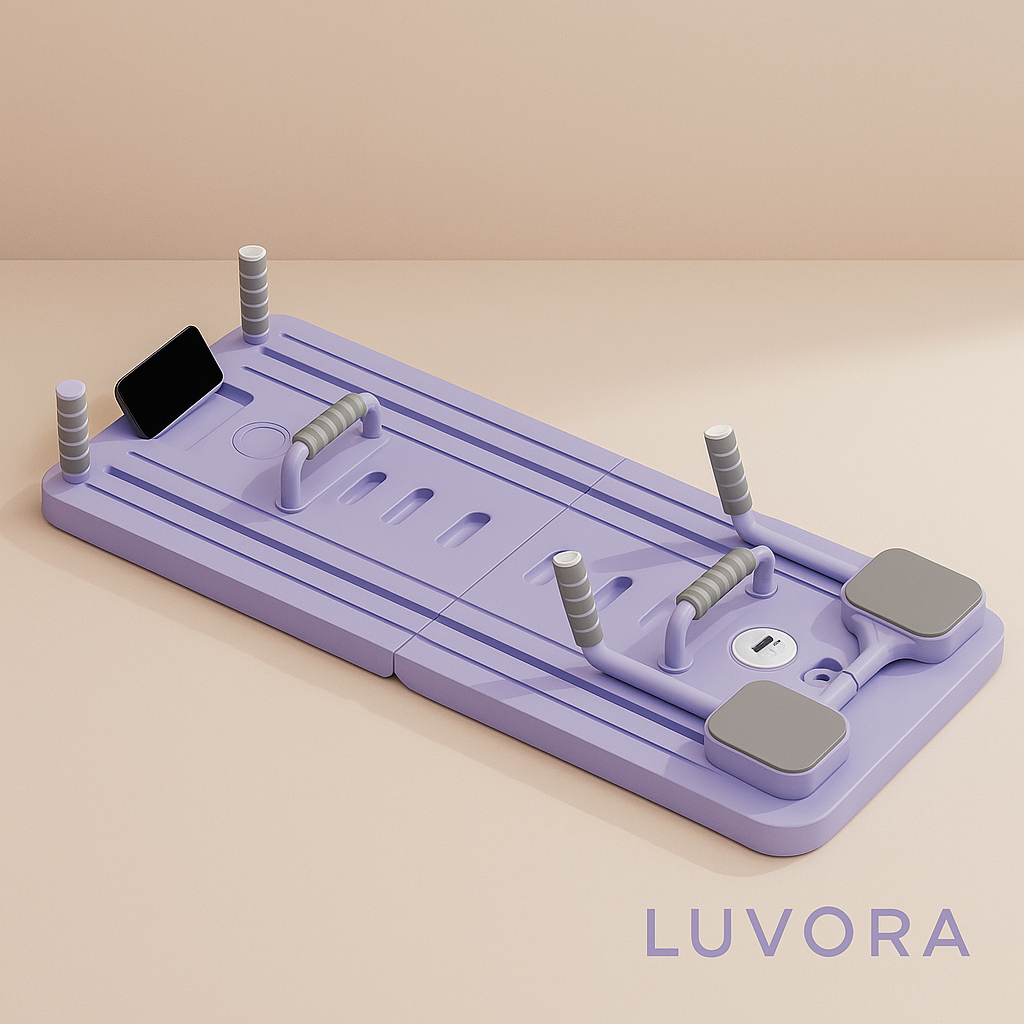 Luvora™ Portable Pilates Reformer – Adjustable Resistance + Lightweight & Compact Design