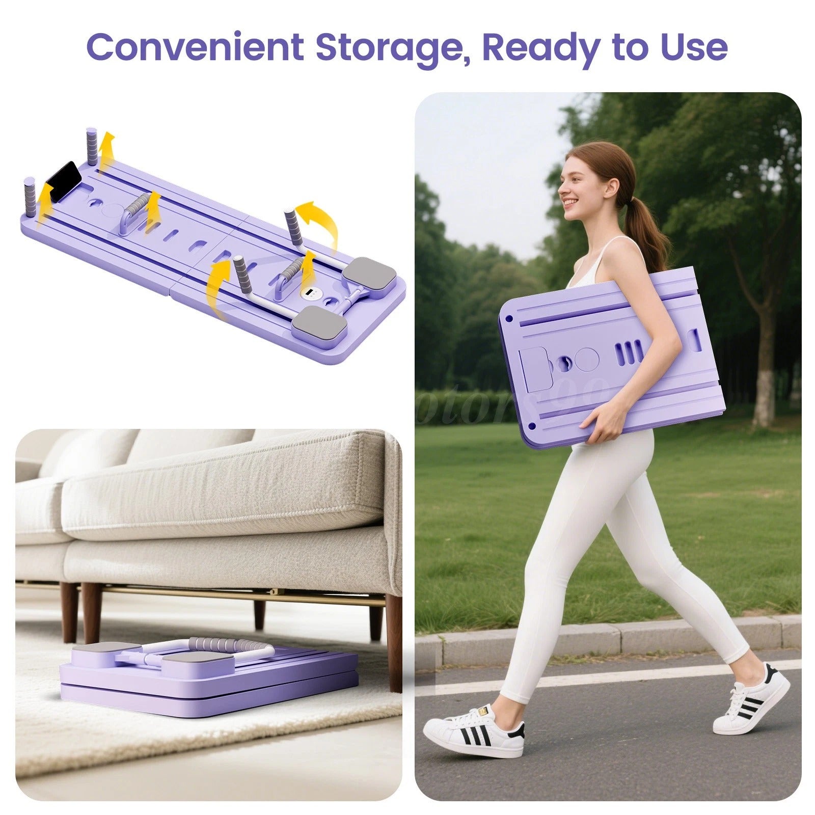 Luvora™ Portable Pilates Reformer – Adjustable Resistance + Lightweight & Compact Design