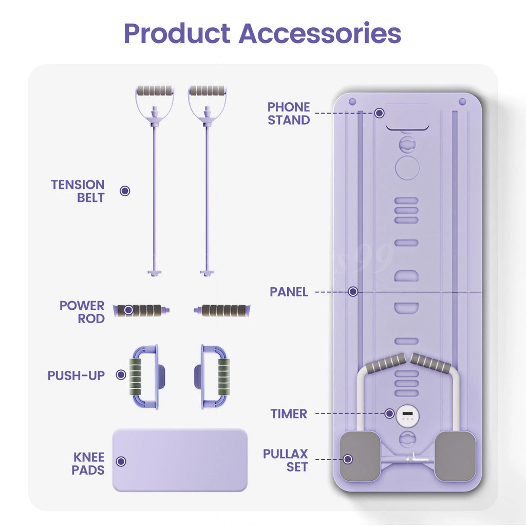 Luvora™ Portable Pilates Reformer – Adjustable Resistance + Lightweight & Compact Design