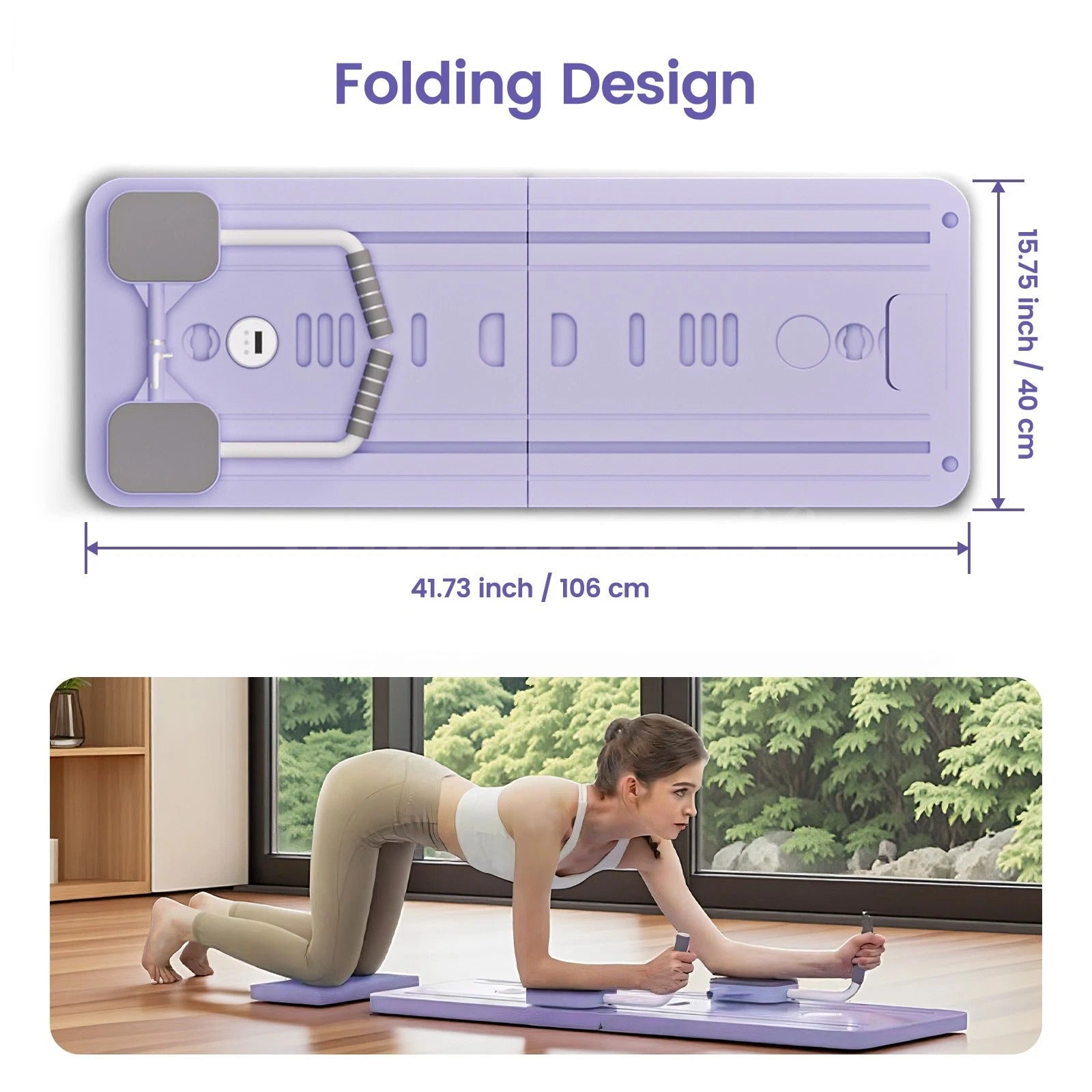 Luvora™ Portable Pilates Reformer – Adjustable Resistance + Lightweight & Compact Design